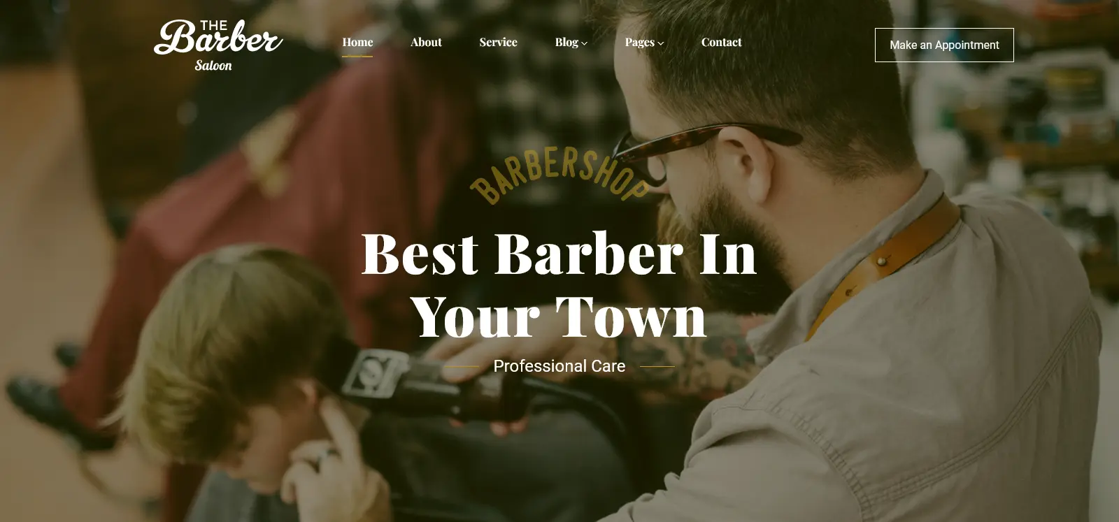 The Barber потрясный шаблон сайта барбершопа