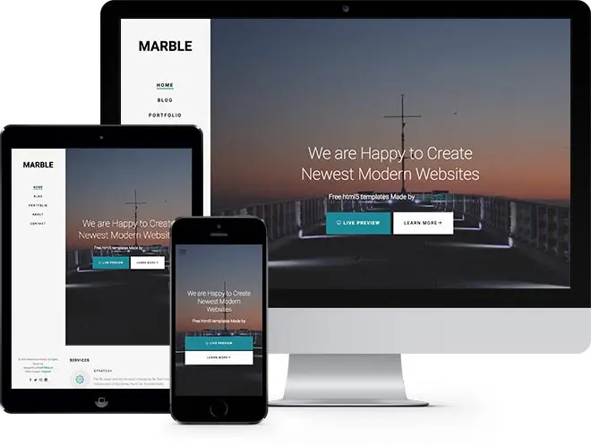 Marble шаблон для портфолио или многоцелевых сайтов