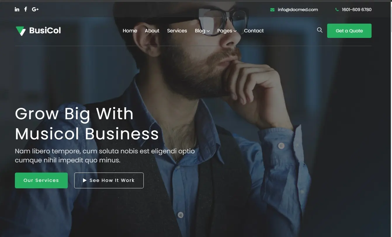 Busicol отличный шаблон сайта с порфолио для малого бизнеса