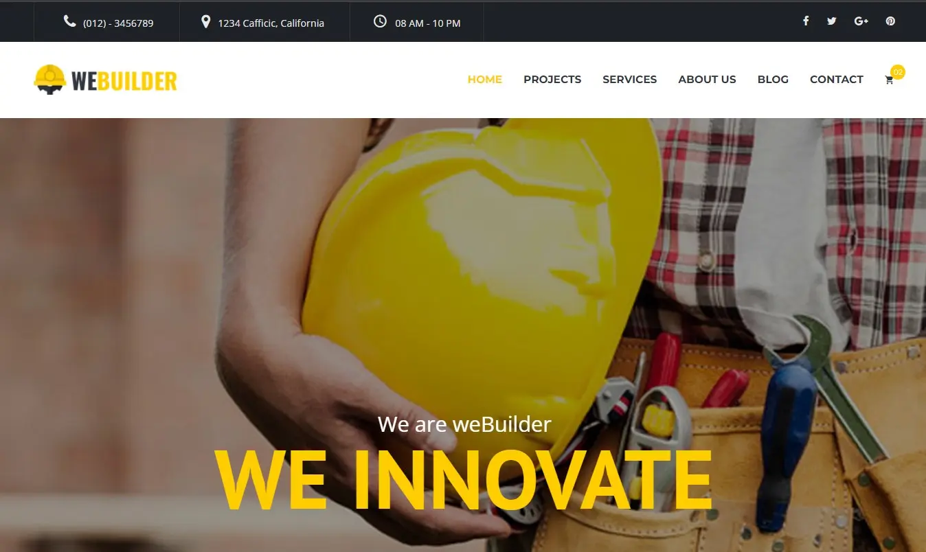 Webuilder шаблон, тема для строительного сайта