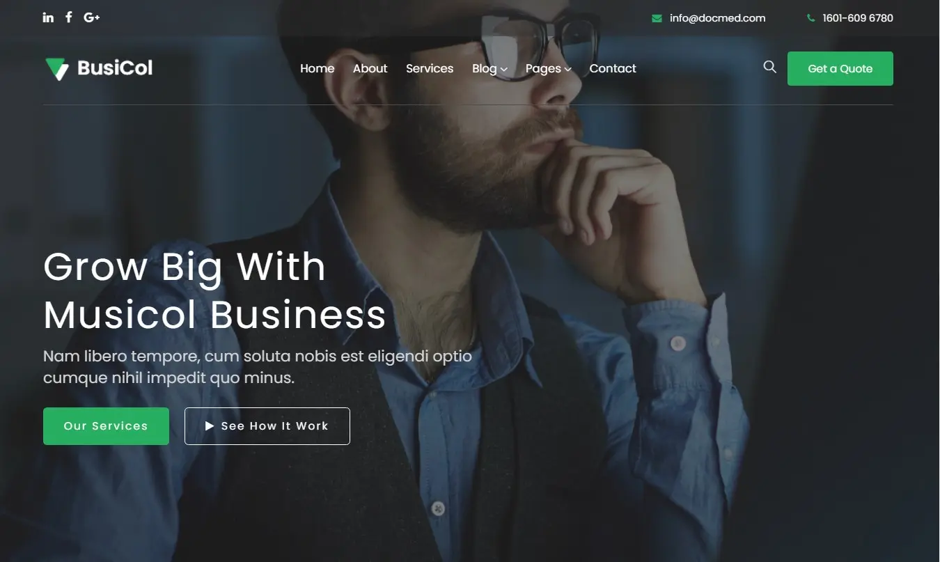Busicol отличный шаблон сайта с порфолио для малого бизнеса