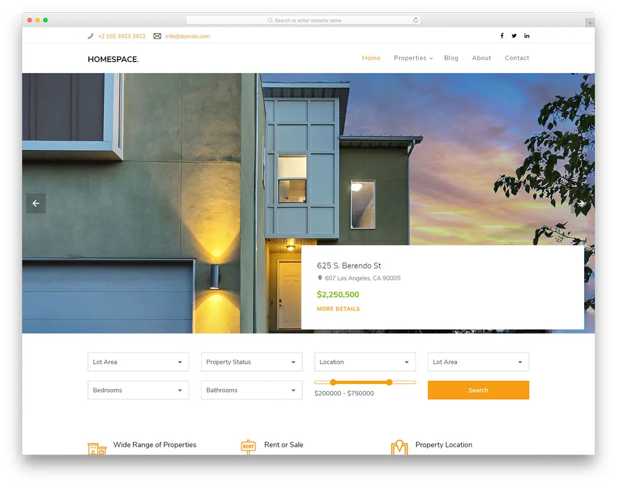 Homespace максимально производительный шаблон для сайта о недвижимости