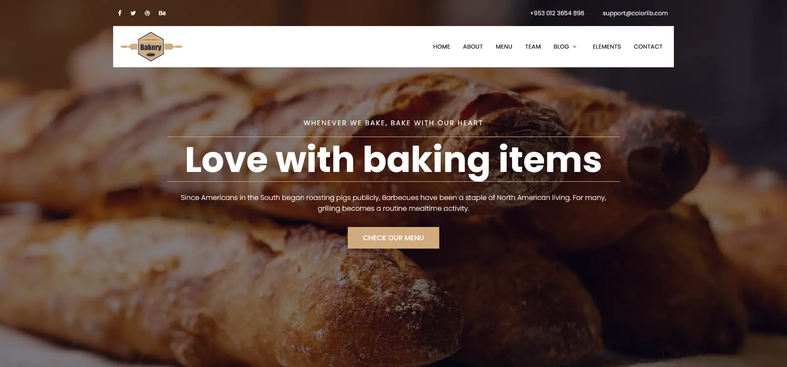 Bakery шаблон для сайта пекарни