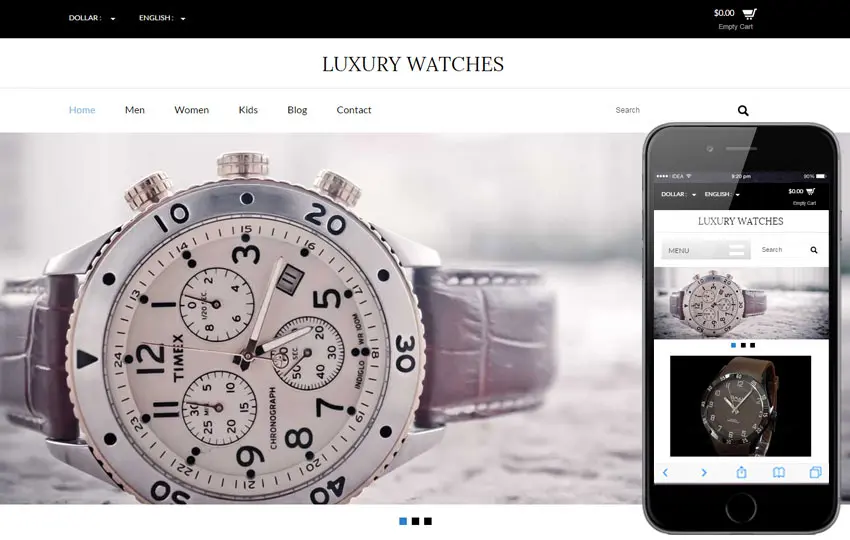 Luxury Watches html шаблон для продажи часов